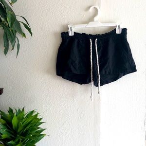 Roxy Oceanside Black Shorts with Rope Tie